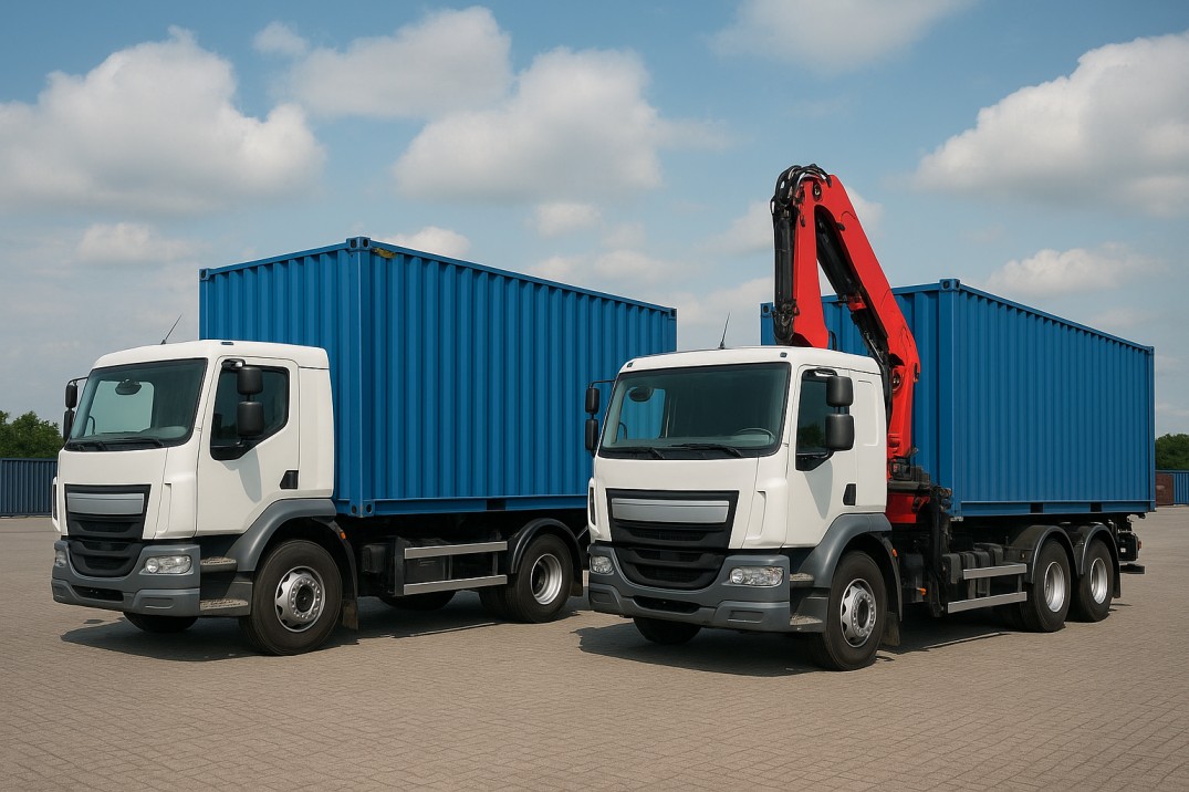 Einfacher Lkw oder Kran-Lkw: Welchen wählen, um Ihren Container zu liefern?